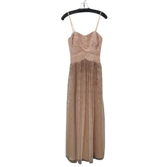 Hailey Logan by Adrianna Papell Blush Pink Gold Evening Dress Juniors Size 5 / 6 - Picture 1 of 6